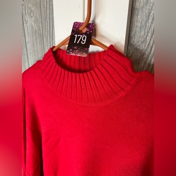 B12.08 NWT CYRUS Red Cable Knit Casual Turtleneck Sweater 3x - Picture 4 of 5